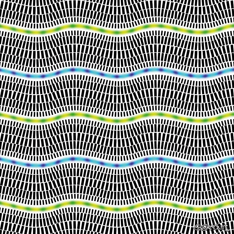 Fluorescent Waves Mixed Media