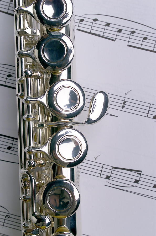 Music Photograph - Flute Close Up by Jon Neidert