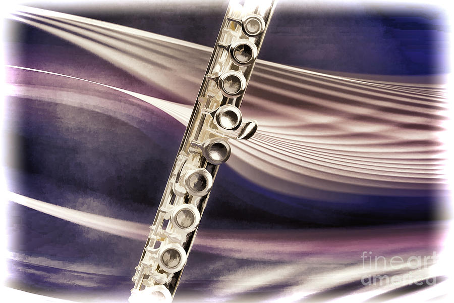 Flute music wind instrument painting photograph 3299.02 Painting by M K Miller