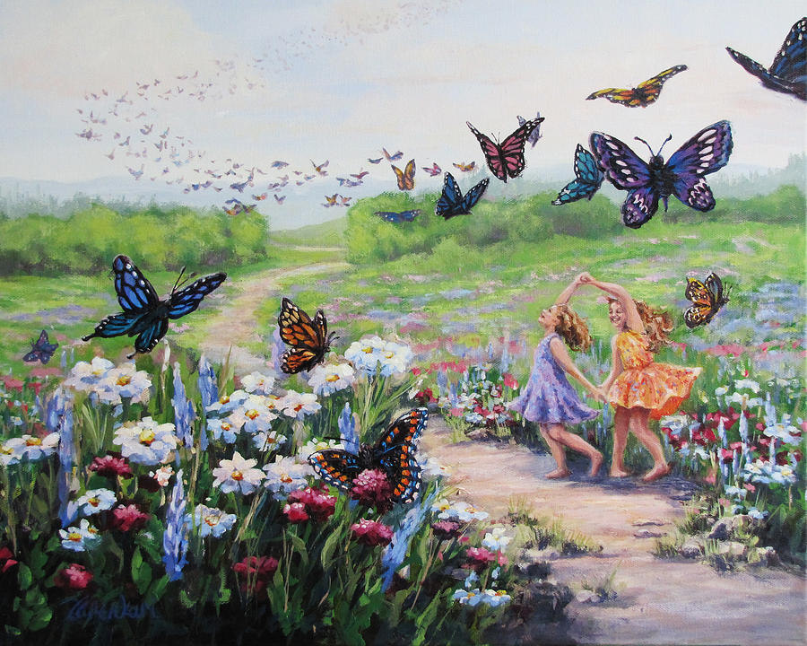 Flutterby Dreams Painting by Karen Ilari