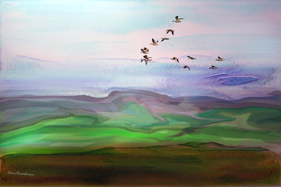 Fly By Digital Painting Digital Art by Kae Cheatham