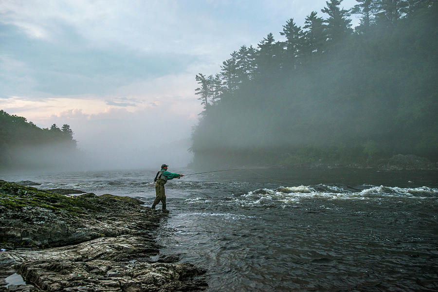 Fly Fisherman On The Kennebec River Photograph by Joe Klementovich ...