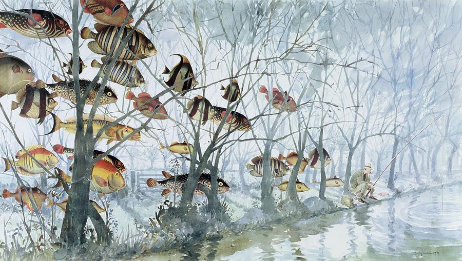 Fly Fishing Painting by Lucy Willis