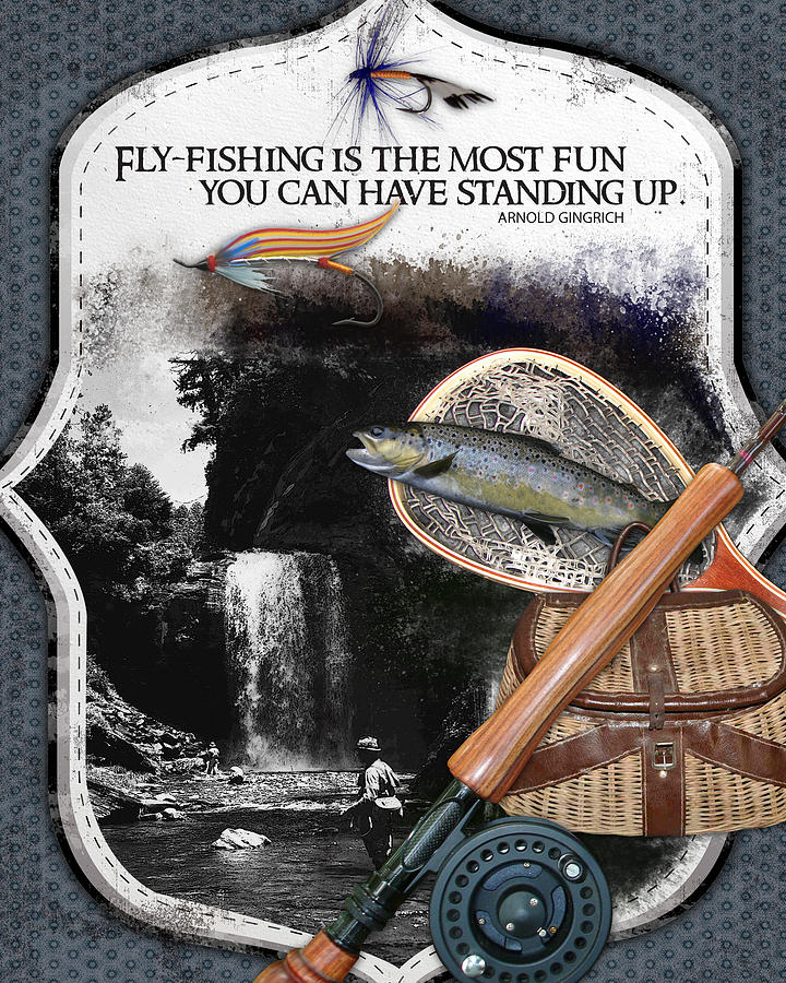 Trout Photograph - Fly Fishing Most Fun by Retro Images Archive