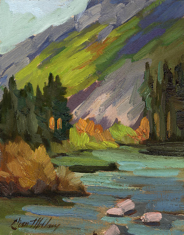 Mountain Painting - Fly Fishing Pond by Diane McClary