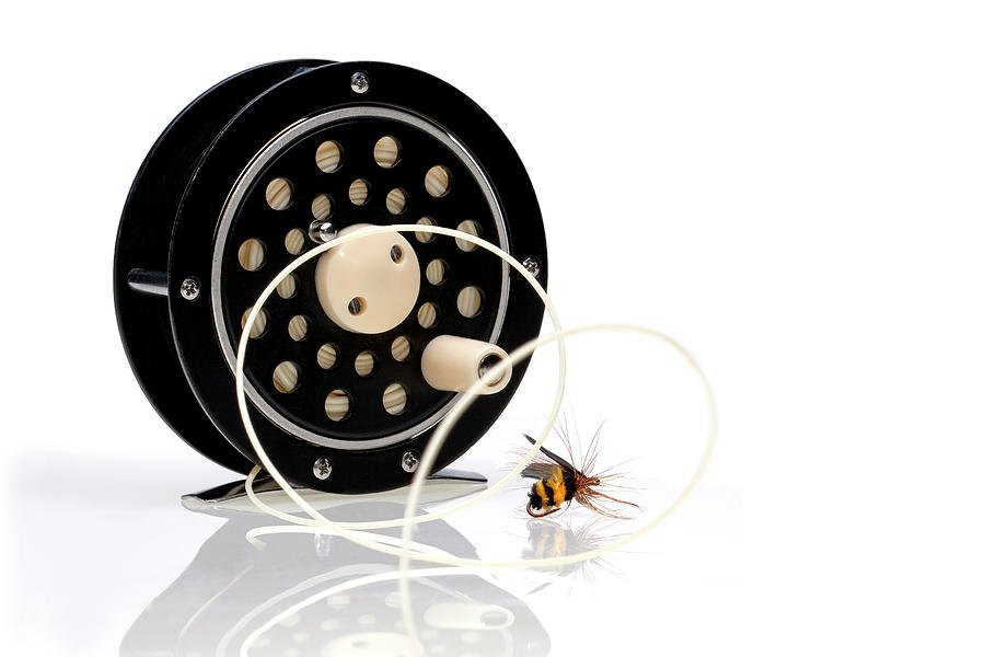 Fish Photograph - Fly Fishing Reel with Fly by Tom Mc Nemar