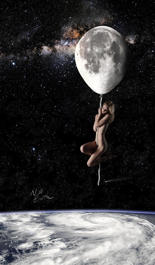 Fly Me to the Moon - Narrow Digital Art by Nikki Marie Smith