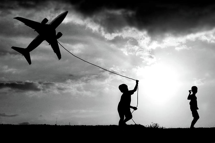 Black And White Photograph - Fly My Plane by 