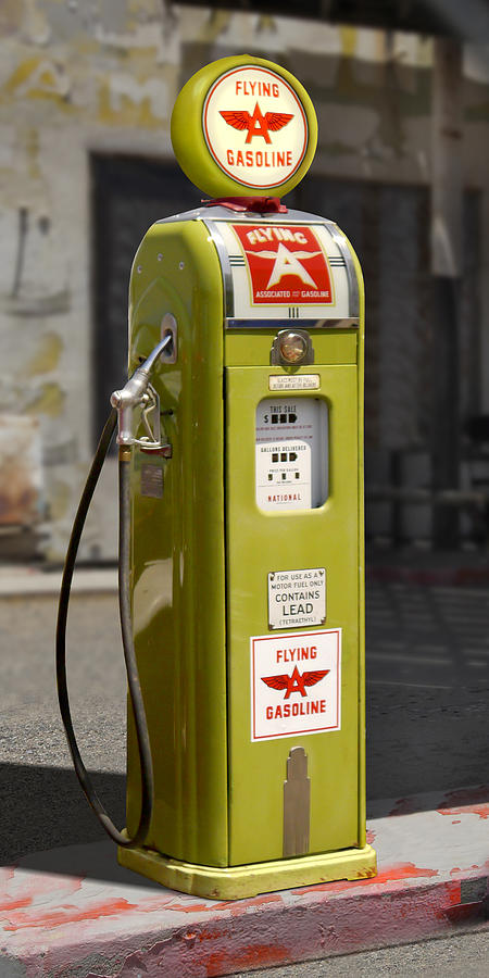 Globe Photograph - Flying A Gasoline - National Gas Pump by Mike McGlothlen