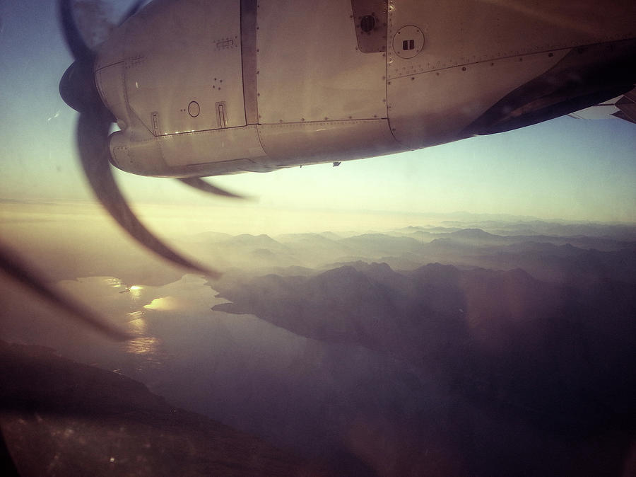 Flying Above The Alps At Sunset Photograph by Moreiso