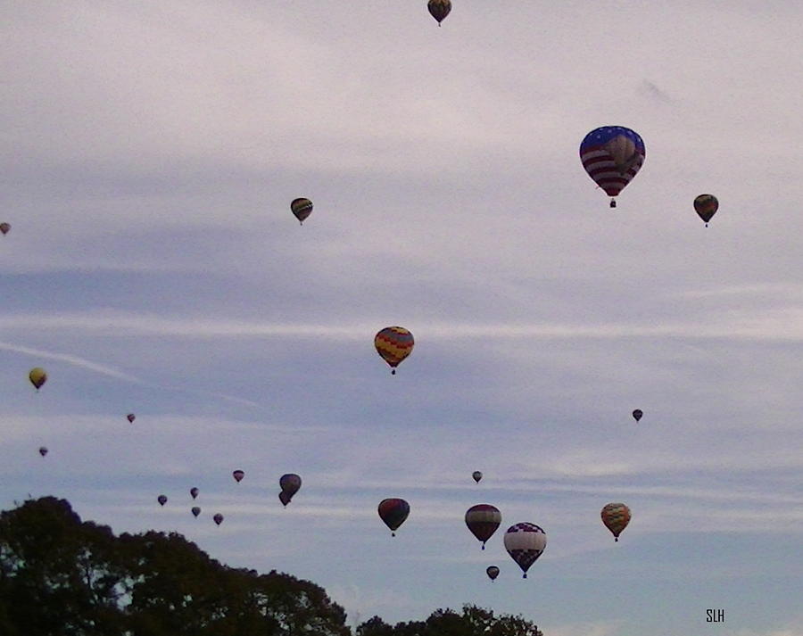 Balloons Photograph - Flying Balloons by Lee Hartsell Balloons Photograph - Flying Balloons by Lee Hartsell