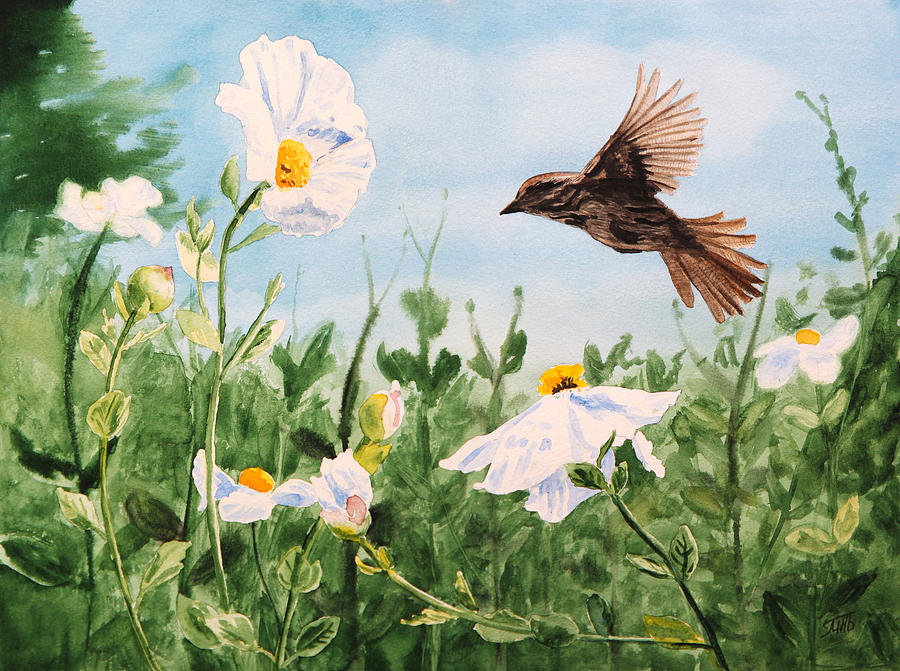 Flying Bird Painting by Masha Batkova