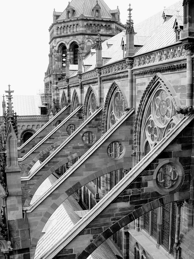 Flying Buttresses BW Photograph by Jenny Hudson