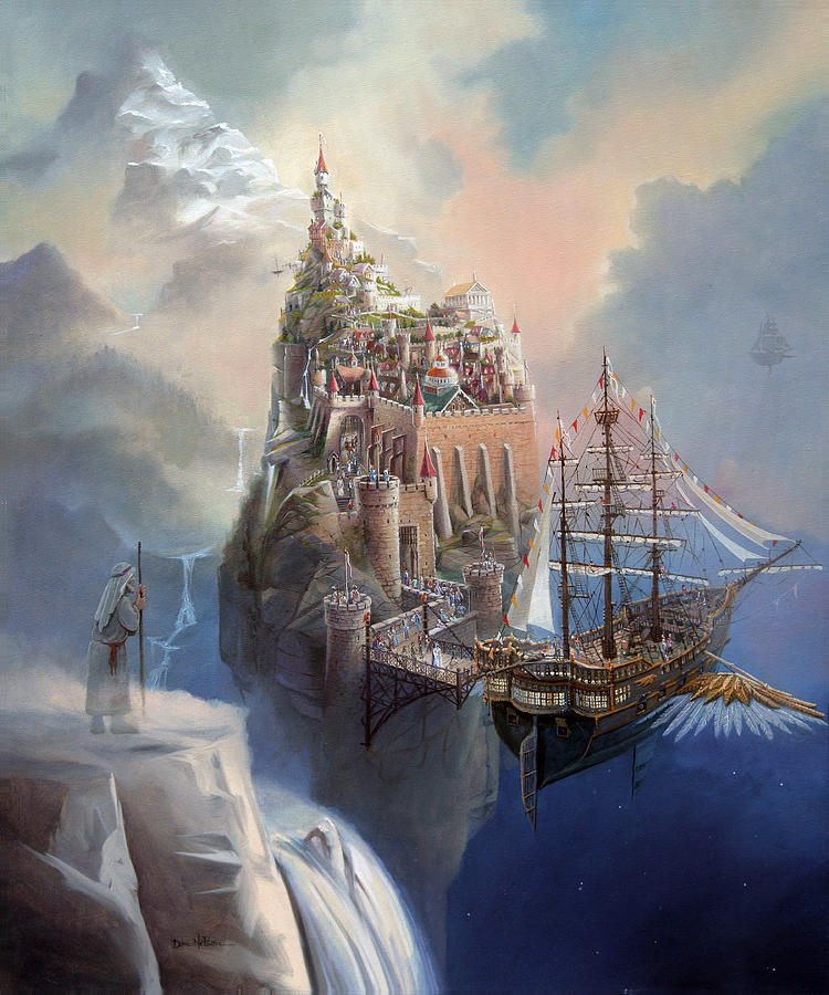 Flying Castle Painting by Dan Nelson