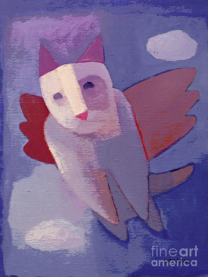 Flying cat Painting by Lutz Baar