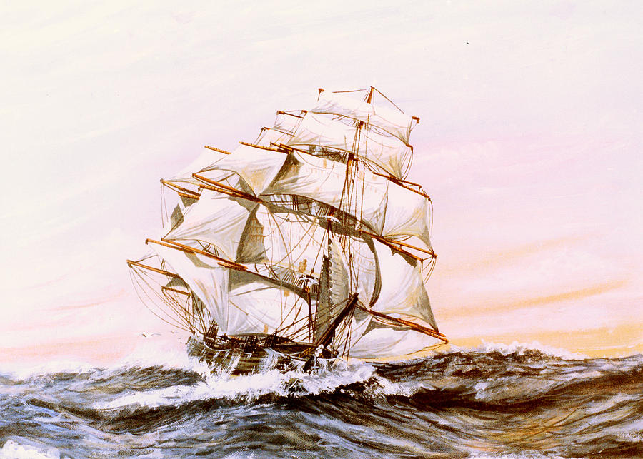 Flying Cloud in full sail Painting by Mackenzie Moulton