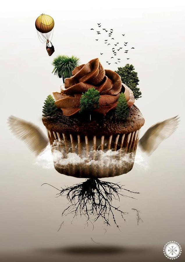 Flying cupcake Digital Art by AMS London | Fine Art America