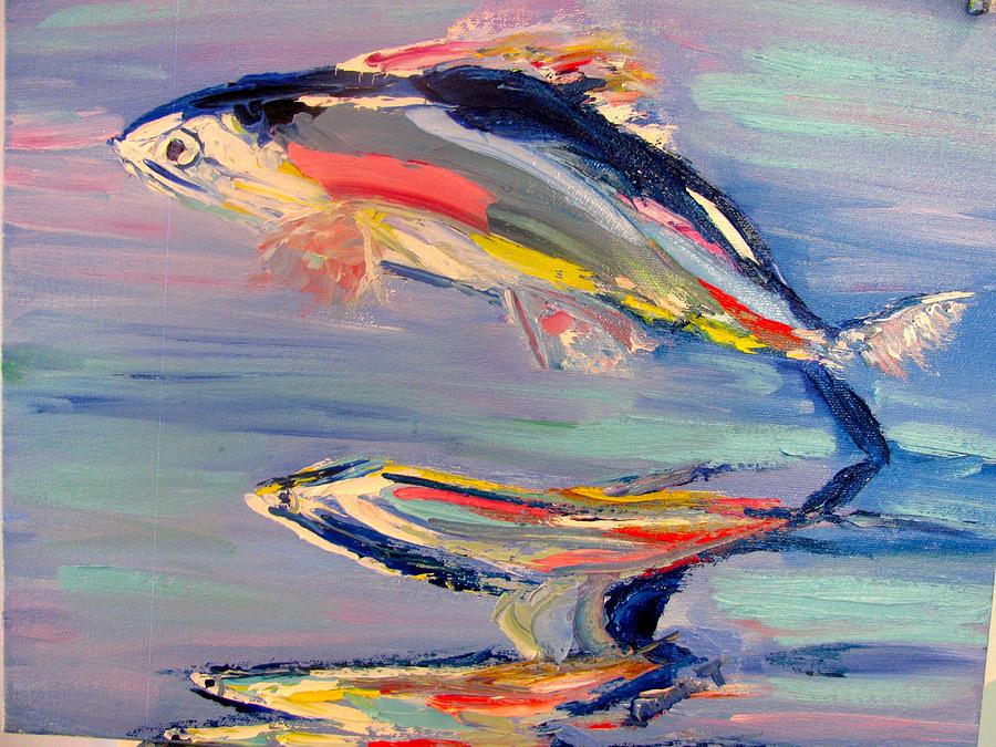 Flying Fish Painting by Laurie Tuchel