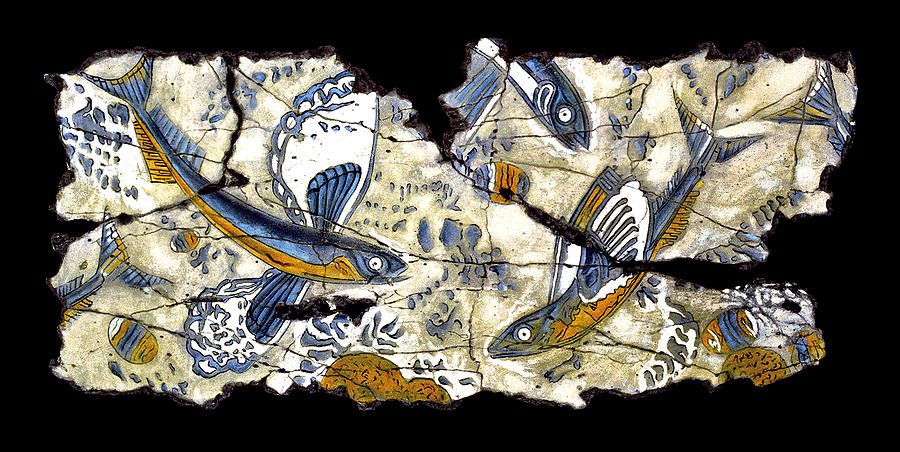 Greek Painting - Flying Fish No. 3 by Steve Bogdanoff