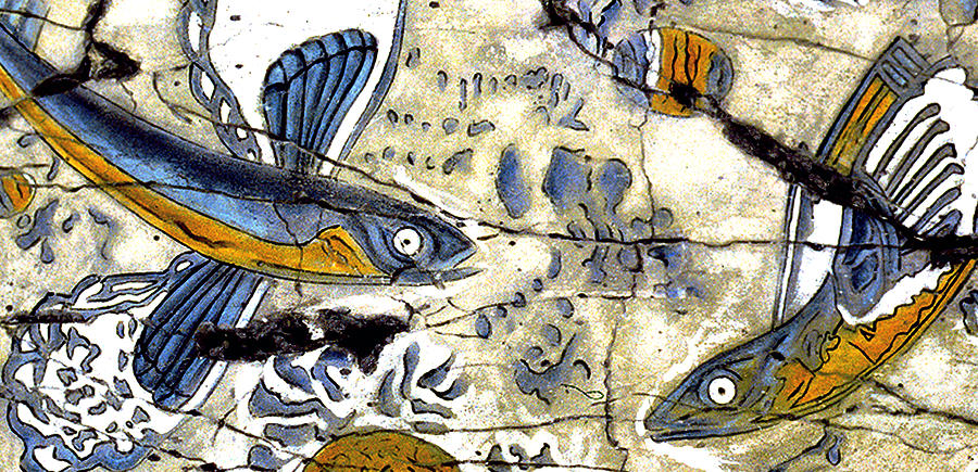 Greek Painting - Flying Fish No. 3 - Study No. 1 by Steve Bogdanoff