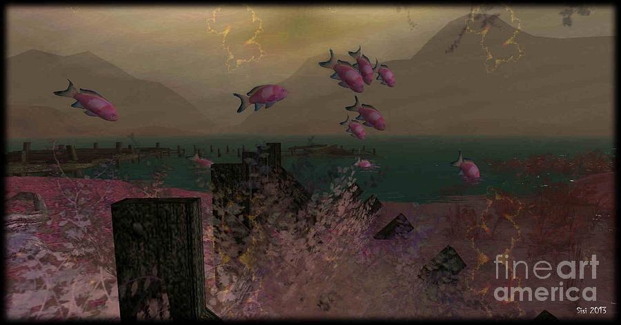 Flying fish Digital Art by Susanne Baumann