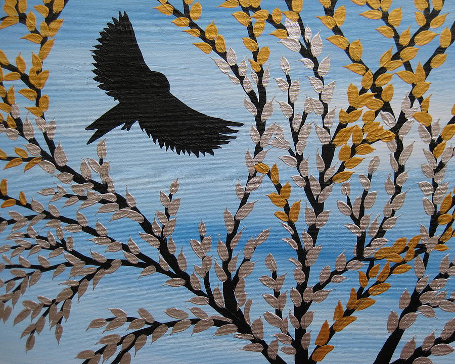 Tree Painting - Flying Freely by Cathy Jacobs