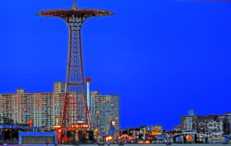 Coney Island Photograph - Flying High In Coney Island by Kendall Eutemey Coney Island Photograph - Flying High In Coney Island by Kendall Eutemey