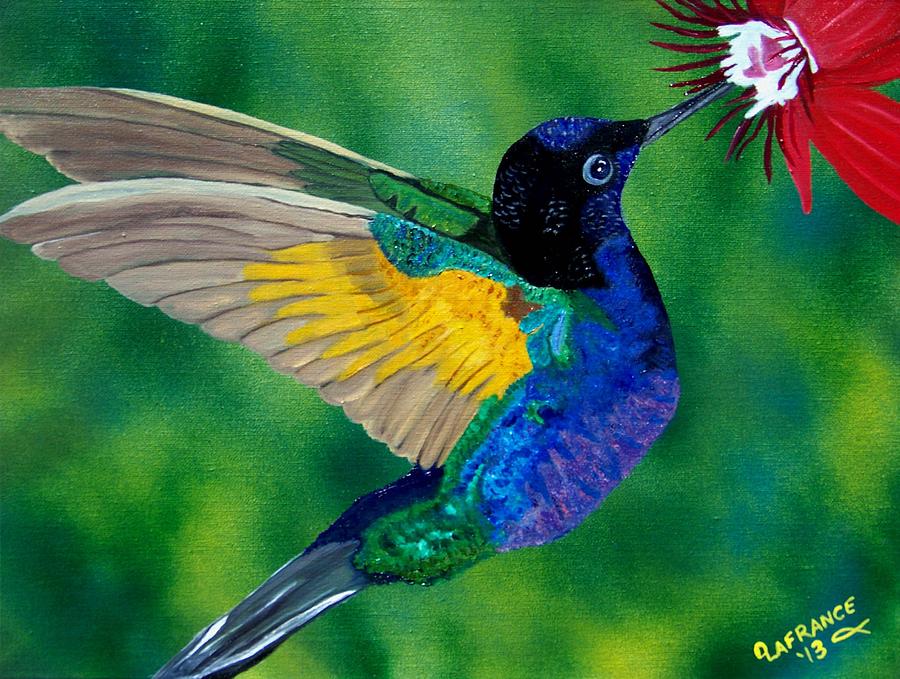 Hummingbird Painting - Flying Jewel by Debbie LaFrance
