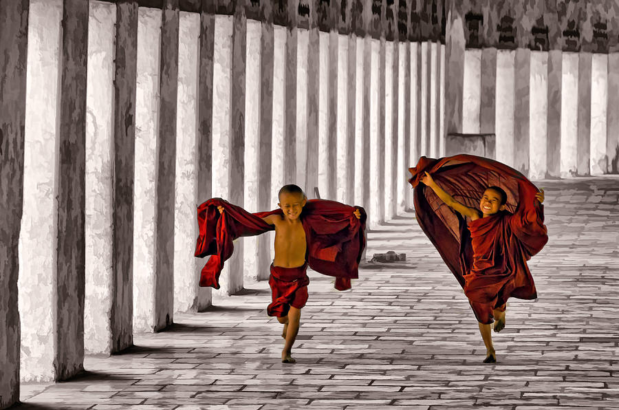 Flying Monks Photograph by Claude LeTien