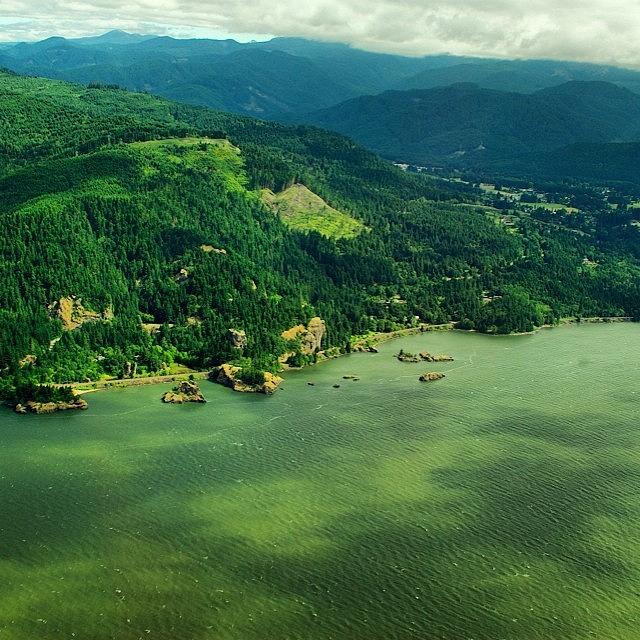 Nature Photograph - Flying Over The Columbia River Gorge In by Mike Warner
