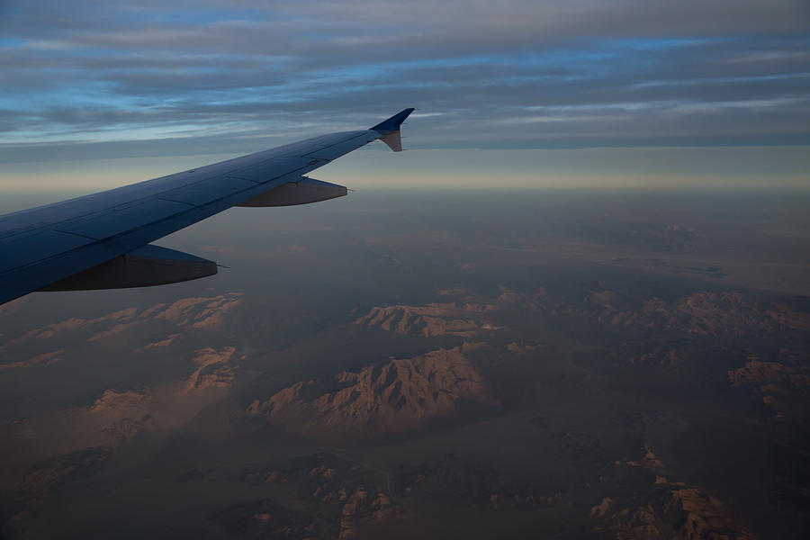 Flying Over the Mojave Desert at Dawn Photograph by Georgia Mizuleva