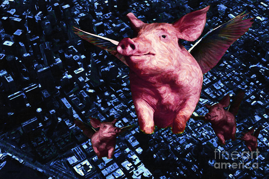 San Francisco Photograph - Flying Pigs Over San Francisco by Wingsdomain Art and Photography
