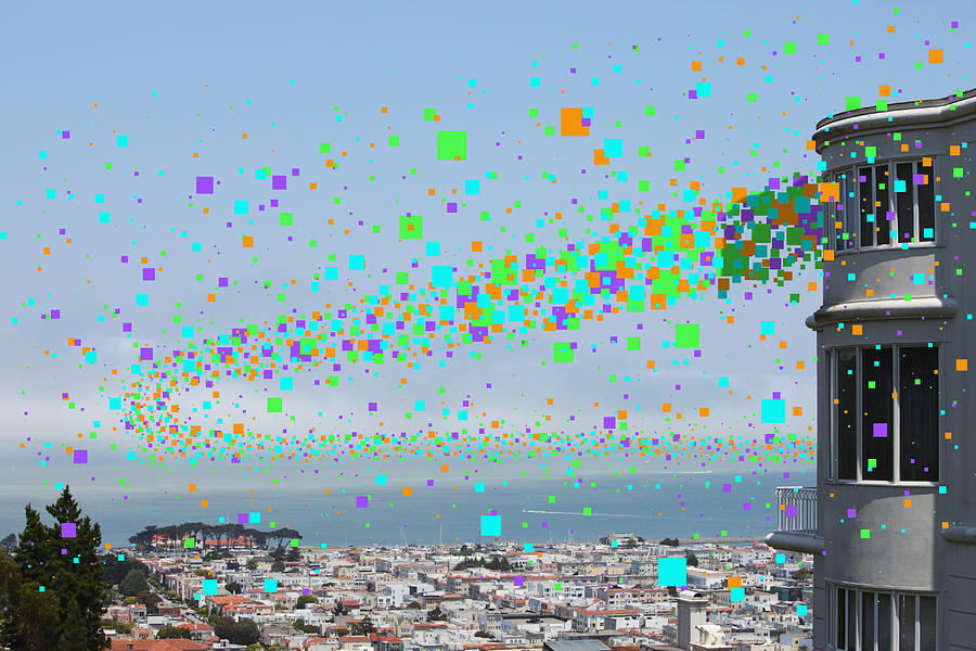 Flying Pixels Over City Photograph by Paul Taylor