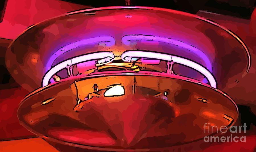 Science Fiction Digital Art - Flying Saucer Lamp Abstract by John Malone