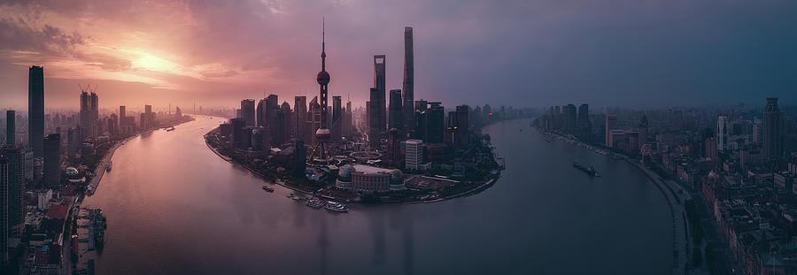 Architecture Photograph - Flying Shanghai by Javier De La