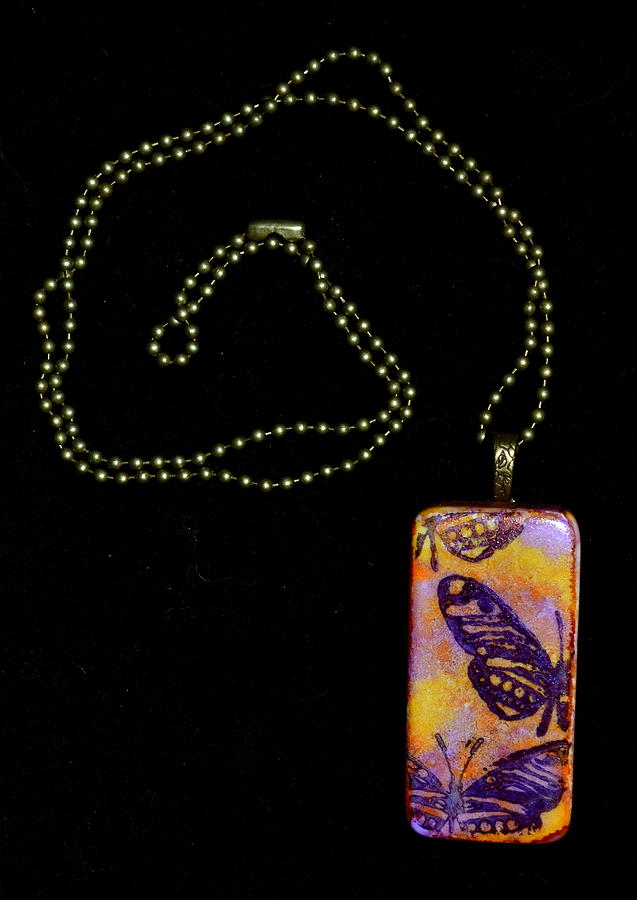 Flying Strong Domino Pendant Painting by Beverley Harper Tinsley