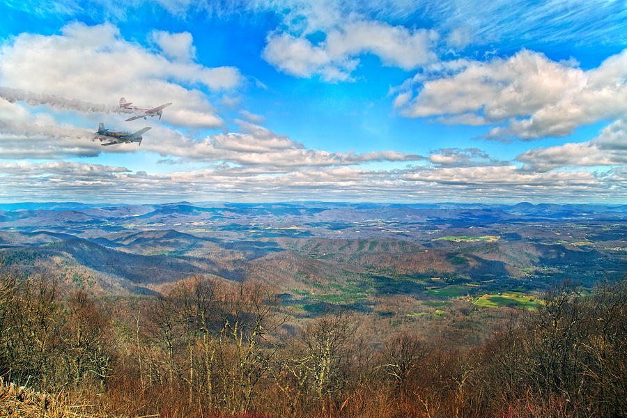Airplane Photograph - Flying the Sky Blue Ridge Parkway by Betsy Knapp
