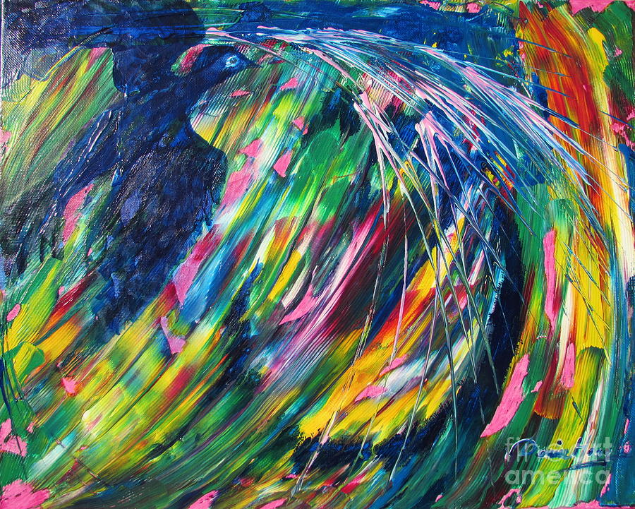 Bird Painting - Flying Through Turbulence by Denise Hoag