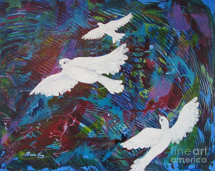 Bird Painting - Flying Through Turbulence Too by Denise Hoag