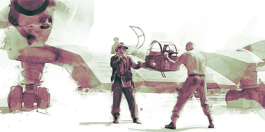 Indiana Jones Digital Art - Flying Wing Battle by Kurt Ramschissel
