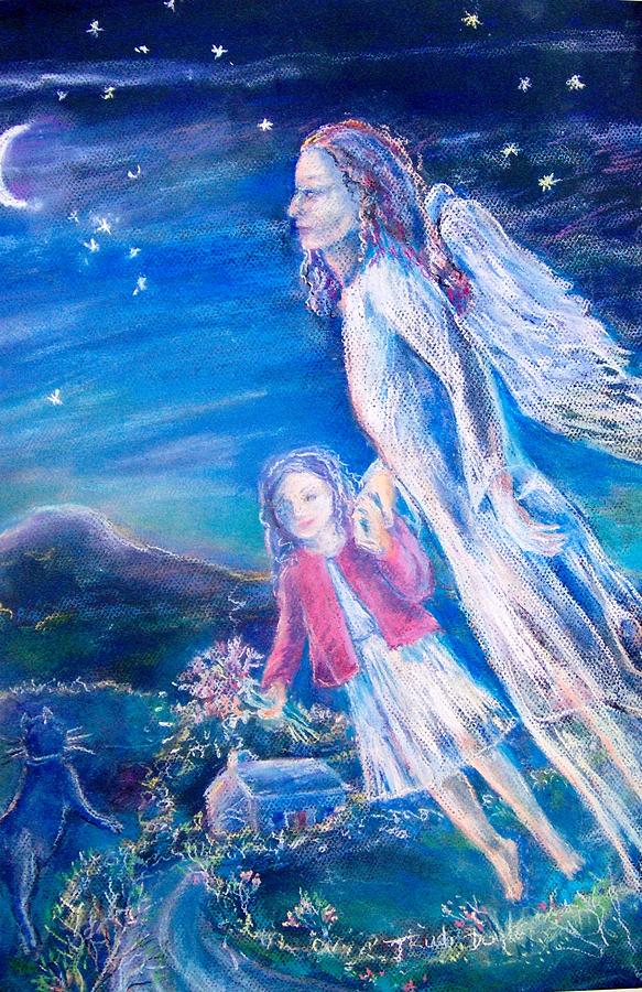 Flying with an Angel  Painting by Trudi Doyle