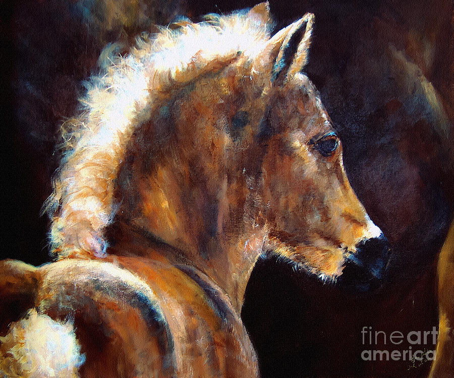 Foal Chestnut Filly Painting Painting by Ginette Callaway