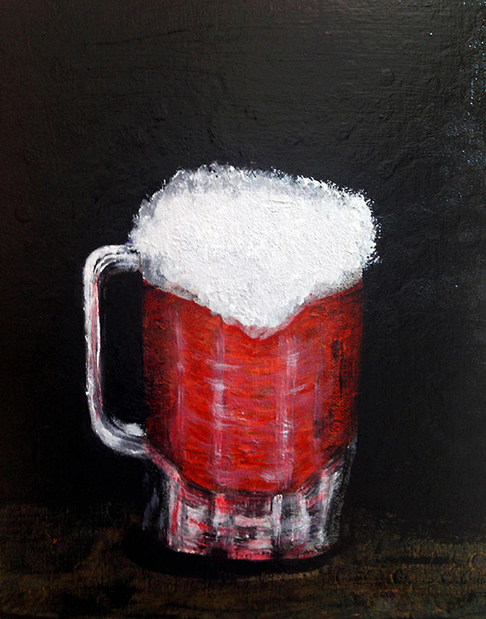 Beer Painting - Foam by Deb Wolf