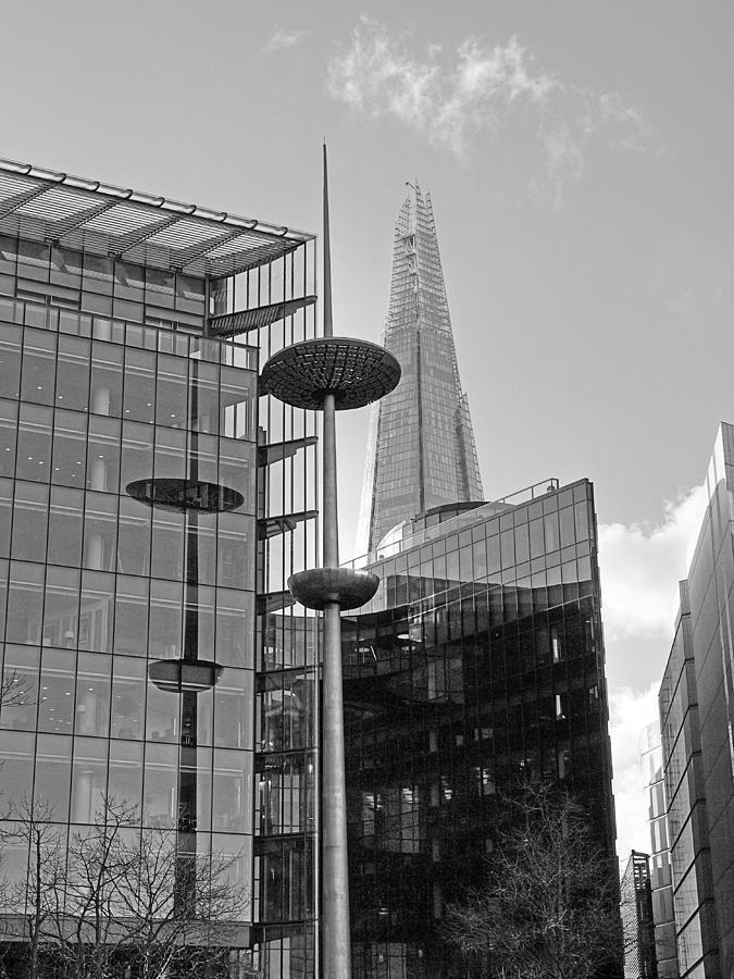 Focus On The Shard London in Black and White Photograph by Gill Billington
