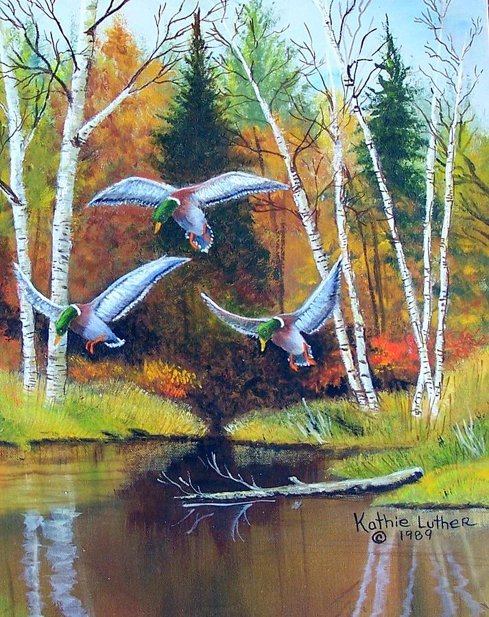 Focused on Landing Painting by Kathleen Luther