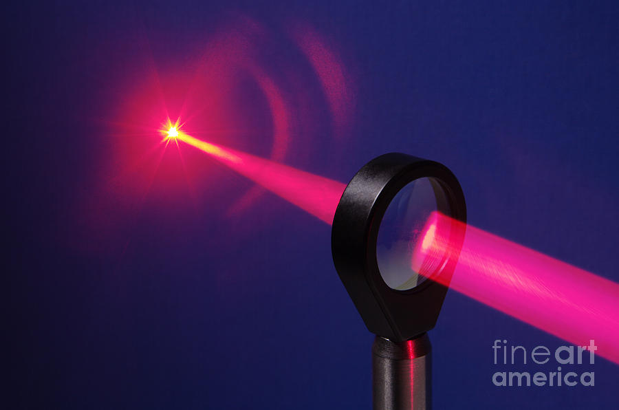 Plano-convex Photograph - Focusing Laser Light by GIPhotoStock