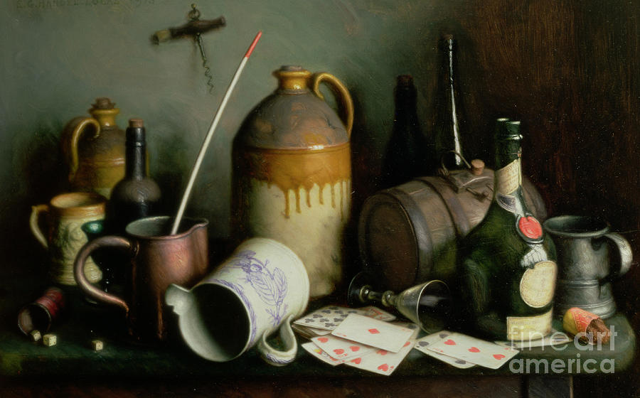 Drinking Painting - Foes In The Guise Of Friends by Edward George Handel Lucas Drinking Painting - Foes In The Guise Of Friends by Edward George Handel Lucas