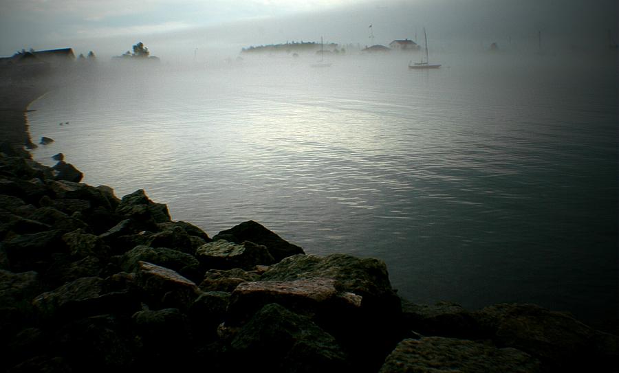 Fog along the the coast of Grand Marais Photograph by Jetson Nguyen