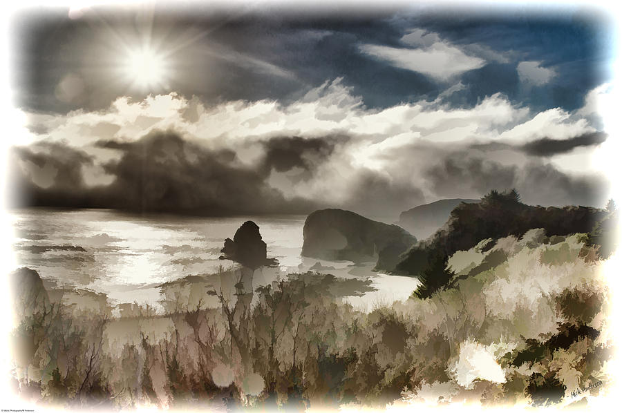 Fog and Sun Digital Painting Photograph by Mick Anderson