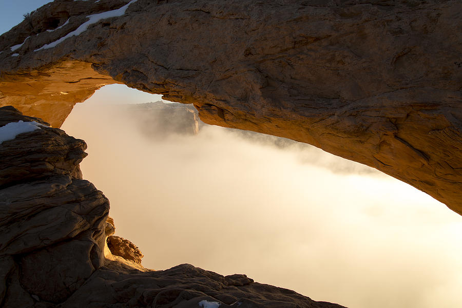 Fog at  Mesa Arch Photograph by Dustin LeFevre
